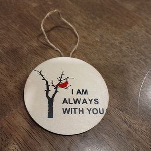 Cardinal wood memorial / remembrance ornaments ( 4 pcs)
